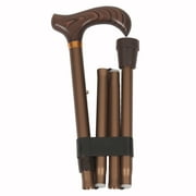 PCP Adjustable Folding Cane with Derby Handle, Bronze,
