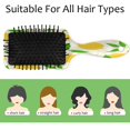 thumbnail image 3 of Watercolor Lemon Hair Brush Detangler Brush with Nylon Bristle for Thick Curly Thin Long Short Wet or Dry Hair Adds Shine and Makes Hair Health Paddle Hairbrush for Women Men, 3 of 6