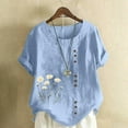 thumbnail image 2 of Women's Tops Casual Loose Fit Cute Summer Tops Dressy Vneck Tshirts Shirts Extra Long Blouses Dressy Casual, 2 of 4