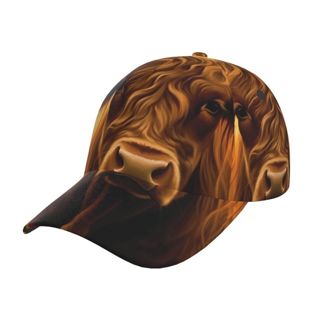 Balery Sunset Sunflower Cow A Gorra de béisbol de tamaño ajustable para correr, entrenar y actividades al aire libre. Gorra de papá para todas las estaciones.