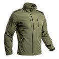 thumbnail image 3 of Hsovts Mens Hooded Military Tactical Softshell Jacket Waterproof Windproof Fleece Lined Coat Outdoor Hiking Winter Fall Jackets Green M, 3 of 4