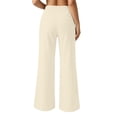 thumbnail image 6 of Pants for Women Wide Leg Pants Casual High Waist Loose Straight Long Pants with Pocket Elastic Waist Solid Palazzo Pants Comfy Loose Fit Dress Pants, 6 of 8