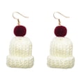 thumbnail image 3 of SUSHANG Wool Ball Knitted Hat Earrings Christmas Simulation Creative Earrings Earrings Cute Wool Wool Knitted Hat Earrings Ear Hook, 3 of 8