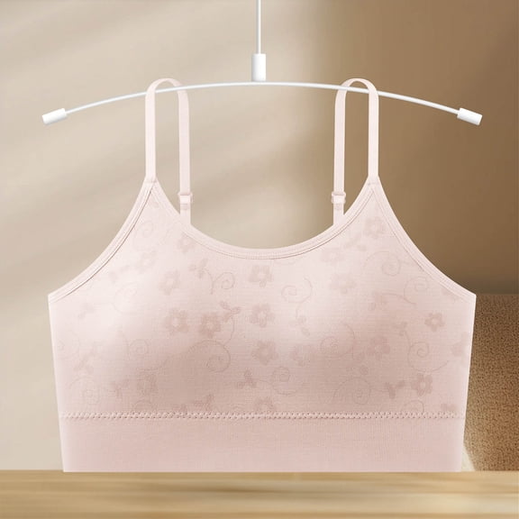 Women's Spaghetti Strap Cami Bra Adjustable Strap Seamless Comfortable Wireless Daily Bralette One Size