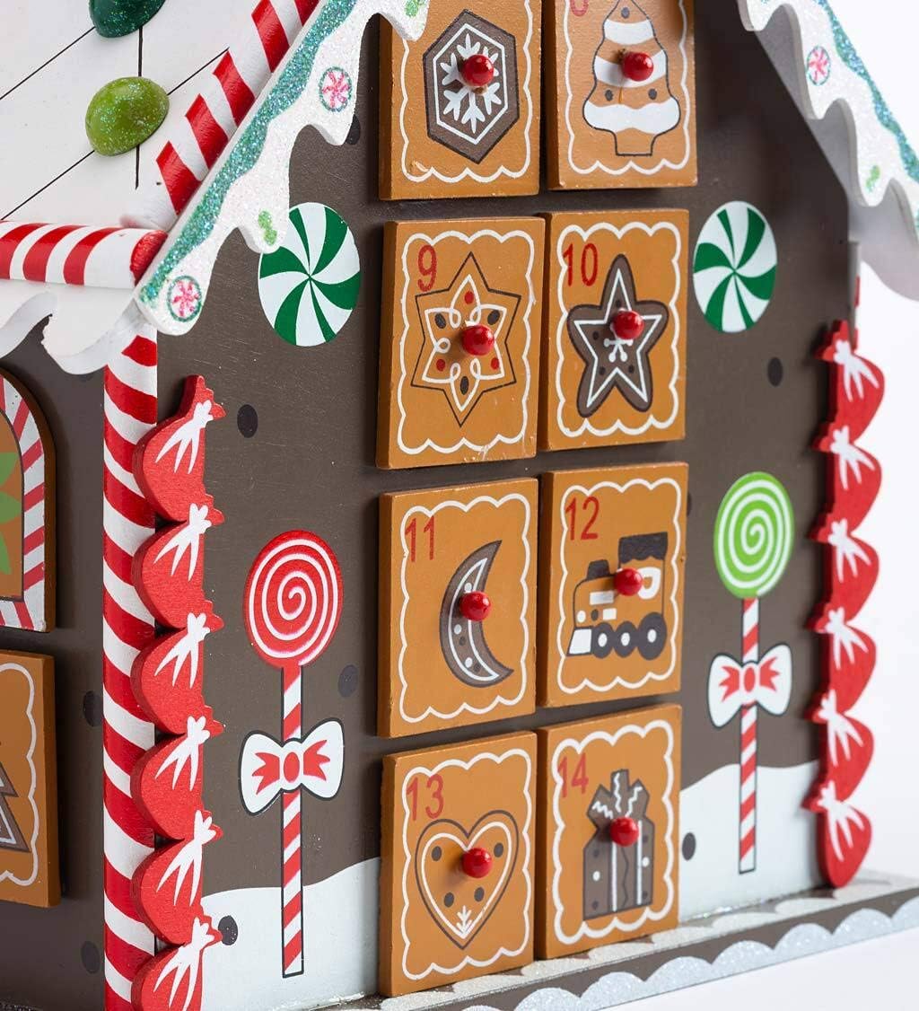 Hearthsong Wooden Advent Calendar with Drawer Christmas Countdown