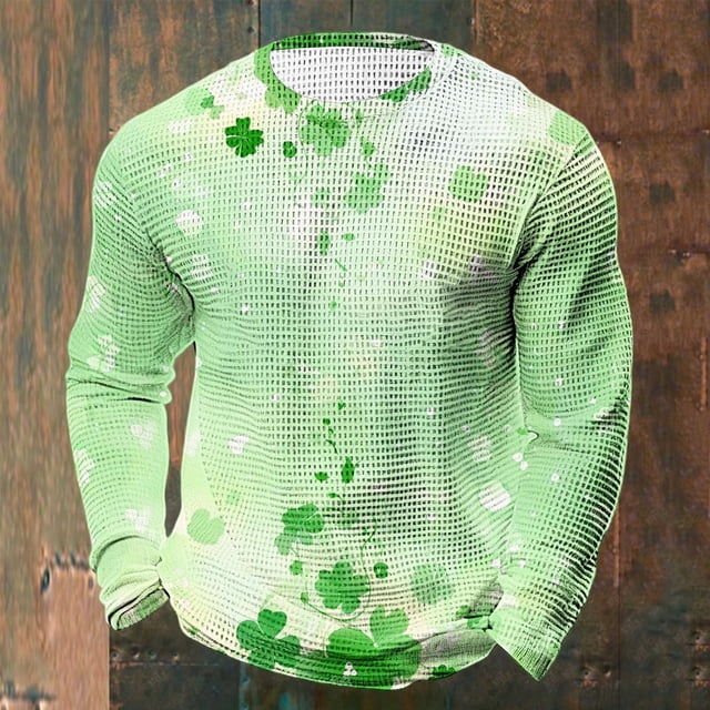 SBYOJLPB Hauts Décontractés à Manches Longues et Col Rond pour Hommes pour la Saint-Patrick