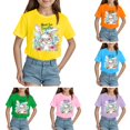 thumbnail image 5 of Tkrady Toddler Girls Summer New Easter Casual Cute Print Short Sleeve Crewneck T Shirt Tops, Sizes 1-14 Years, 5 of 5