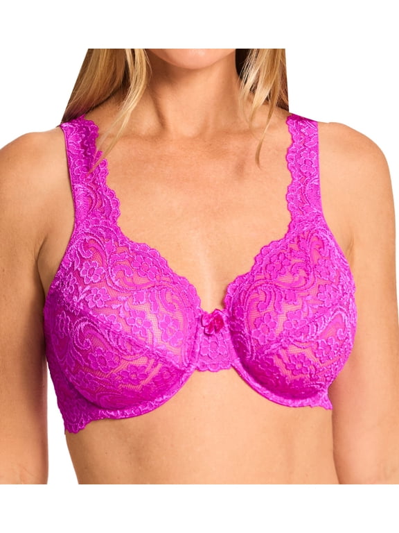 Women's Smart and Sexy 85045 Signature Lace Unlined Underwire Bra (Wild Berry 36DD)