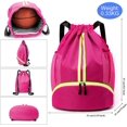 thumbnail image 3 of Mochila impermeable rosa para gimnasio con compartimento para zapatos y agua, 3 of 5