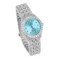 thumbnail image 4 of Elegant Women's 32mm Iced Diamond Watch - Shiny Sleek Dial with Sparkling Simulated Crystals - Adjustable Bling-ed Metal Band - Luxury Timepiece - Silver Tone Finish, 4 of 7