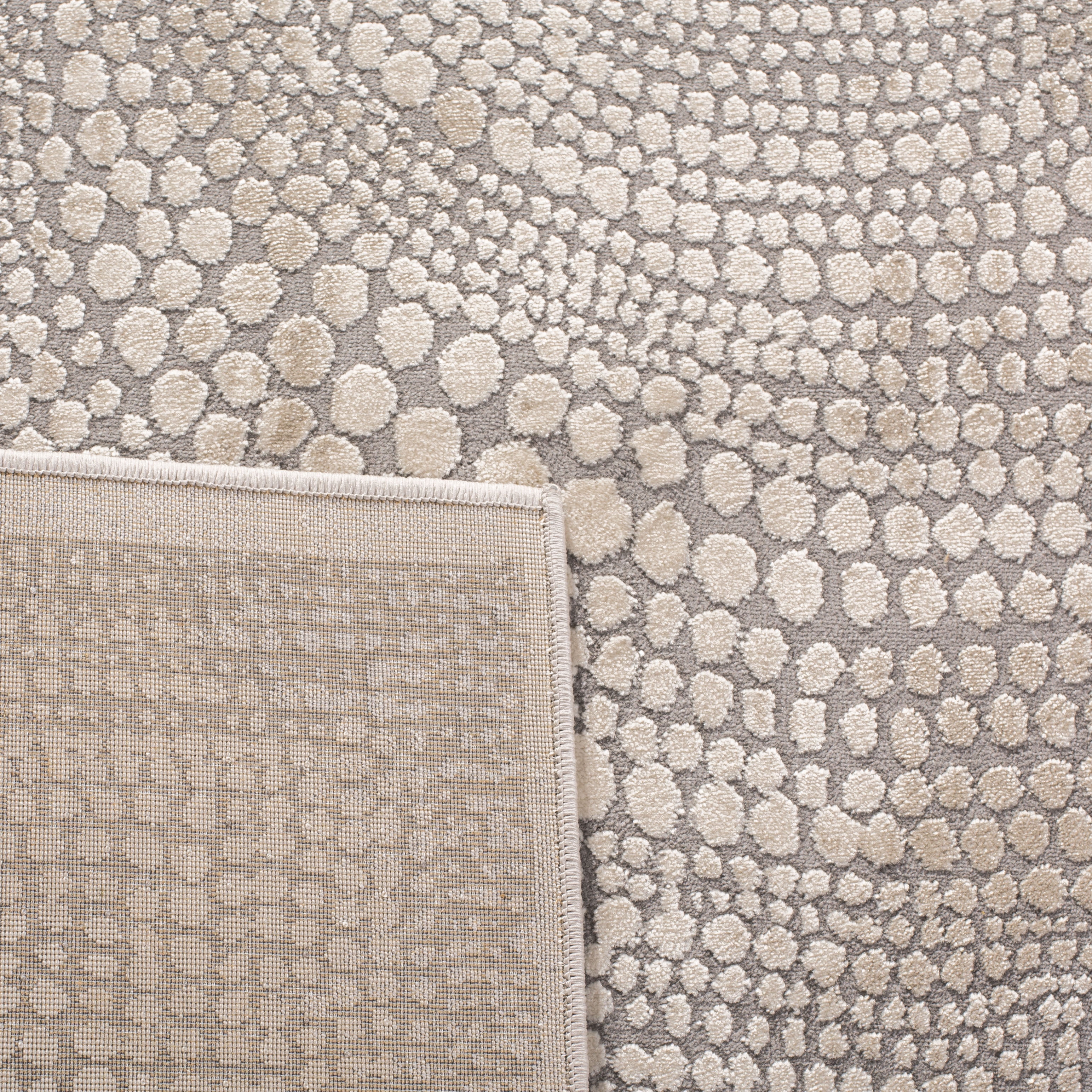 Safavieh Meadow Lactrice Polka Dot Area Rug, Ivory/Gray, 5' x 5' Square