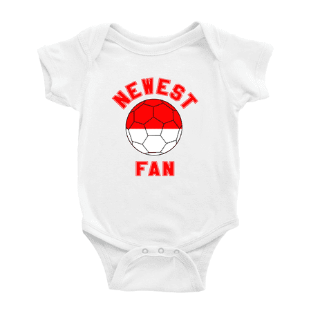 

Newest Indonesia National Soccer Team Fan Baby Jumpsuits Newborn Clothes (White 6-12 Months)