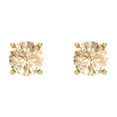 thumbnail image 3 of 14K Solid Gold Screw Back Stud Earrings for Women | 0.5 cttw Round Cut Natural Morganite | Yellow Gold, 3 of 5