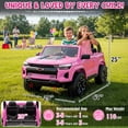 thumbnail image 6 of UBesGoo 24V 2 Seat Licensed Chevrolet Colorado Electric Ride on Car Toy for Toddler Kid w/ Remote Control, LED Lights, Pink, 6 of 10