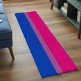 thumbnail image 4 of Color Stripes Washable Runner Rugs 2'x6', Pink Purple Navy Blue Striped Abstract Lines Low Pile Throw Entryway Rug Non-Slip Sturdy Edge Binding Carpet for Indoor Bedside Entrance Bedside, 4 of 9