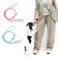 thumbnail image 3 of Hand Woven Reflective Double Dog Leash, 2-in-1 No  Dog Walking Lead, Adjustable Nylon Rope with 360° Swivel Clips for 2 Dogs, 3 of 6