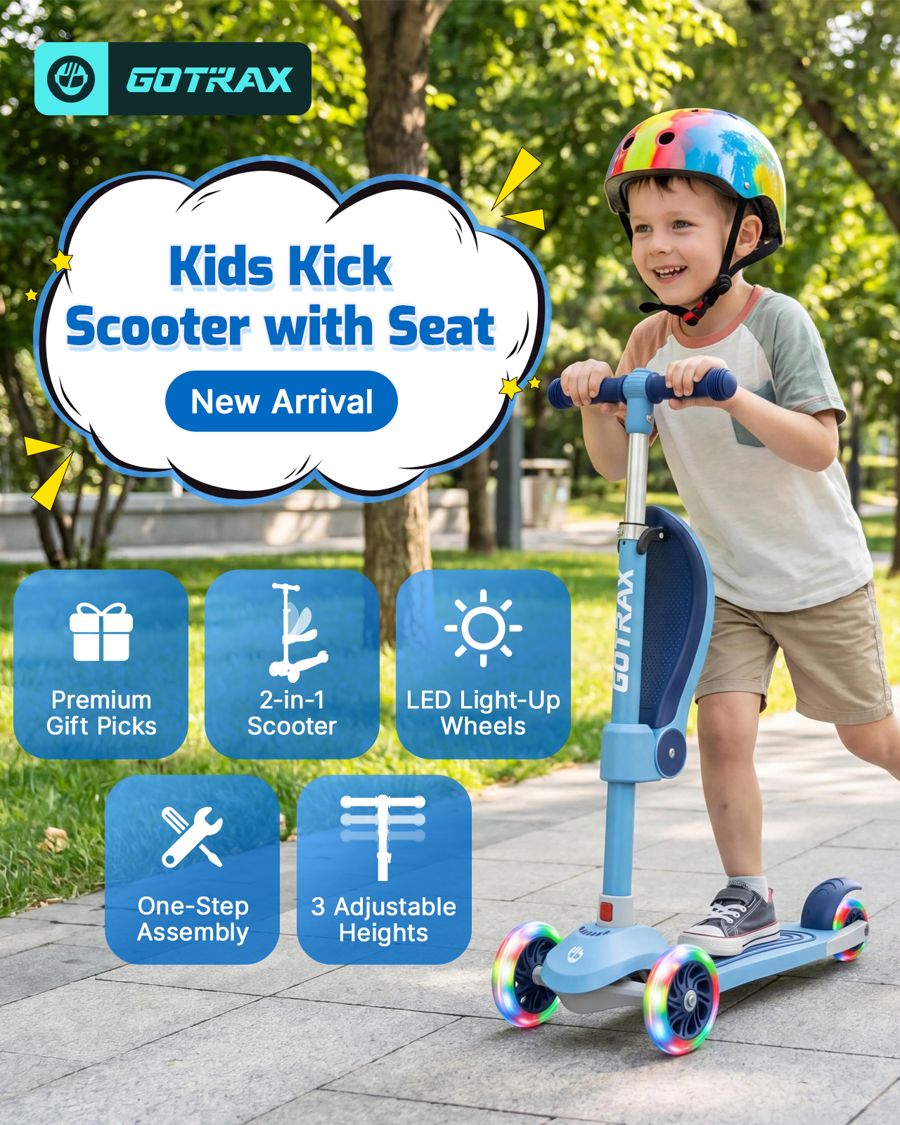 GOTRAX BoblooPro 3-Wheel Light-Up Kick Scooter photo 2