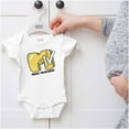 thumbnail image 5 of Cool Retro MTV Bubble Balloon Logo Romper Boys or Girls Infant Baby Brisco Brands NB, 5 of 6