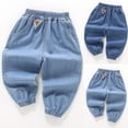 thumbnail image 4 of Odeerbi 2-10 Years Toddler Boys Girls Jeans Jogger Denim Pants Elastic Waist Cowboy Pants with Pocket, 4 of 6