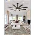 thumbnail image 4 of Zardon 72 inch Large Ceiling Fan with Light and Remote, Modern Ceiling Fan with 8 Reversible Blades, 6 Speed, for Indoor Outdoor, Black, 4 of 9