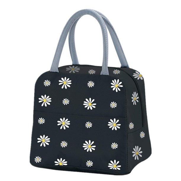 Bolsa térmica para el almuerzo, bolsas térmicas portátiles para el almuerzo, bolsa refrigeradora con diseño de margaritas, caja organizadora para el almuerzo, bolsa de mano para mujer Sincero Hogar