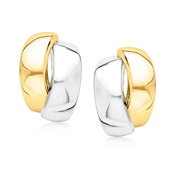 Ross-Simons 14kt 2-Tone Gold Curved Earrings, Women's, Adult