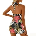 thumbnail image 4 of DHFJKG Women Sleeveless Rompers Summer Hawaiian Halter Backless Tropical Printed Elastic Waistband Casual Beach Vacation Outfits, 4 of 8
