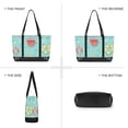 thumbnail image 6 of FORMRS Canvas Laptop Tote Bag for Women with 15.6" Computer Compartments Shoulder Handbag, Blue Beach Pattern, 6 of 7