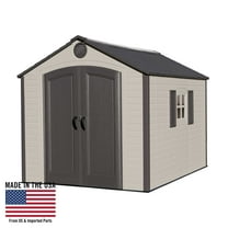 Lifetime Lockable Polyethylene Outdoor Storage Shed, 8' x 10', Tan & Brown (60056)