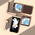 thumbnail image 4 of ELEHOLD for Samsung Galaxy Z Flip5 Genuine Leather Case,Luxury Plating Design Shockproof Bumper Slim Lightweight Anti-Scratch Case for Samsung Z Flip 5,Coffee, 4 of 6