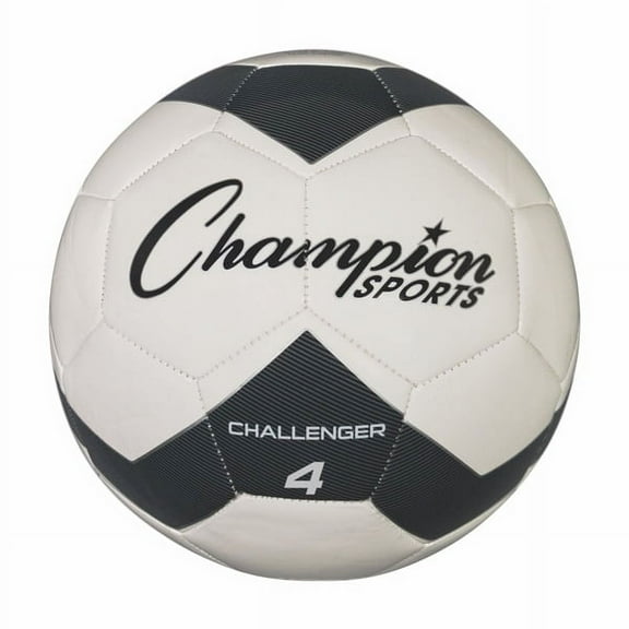 Champion Sports Challenger Soccer Ball, Size 4, Black/White