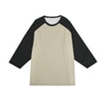 thumbnail image 6 of Men's 3/4 Sleeve Baseball Shirts | Crew Neck, Moisture Wicking, Athletic Tops, Workout, Casual Wear Beige 2XL, 6 of 6