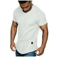 thumbnail image 4 of Men's Muscle T-Shirt - Pleated Raglan Sleeve Bodybuilding Gym Tee - 95% Polyester 5% Spandex, Short Sleeve, Fashion Workout Shirts, 4 of 5