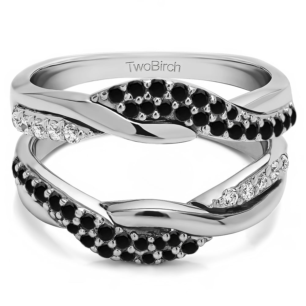 Bypass Wedding Ring Guard Enhncer in Sterling Silver (0.54ctw)