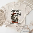 thumbnail image 6 of Spooky Mama Skeleton Halloween T-Shirt, Momster Retro Checkered Tee With Boo Vibes, 6 of 6