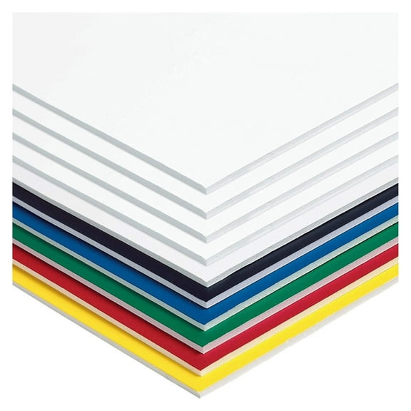 Foam Board, 6 Assorted Colors, No UPCs, 20" x 30", 10 Boards 6 Colors, No UPC's