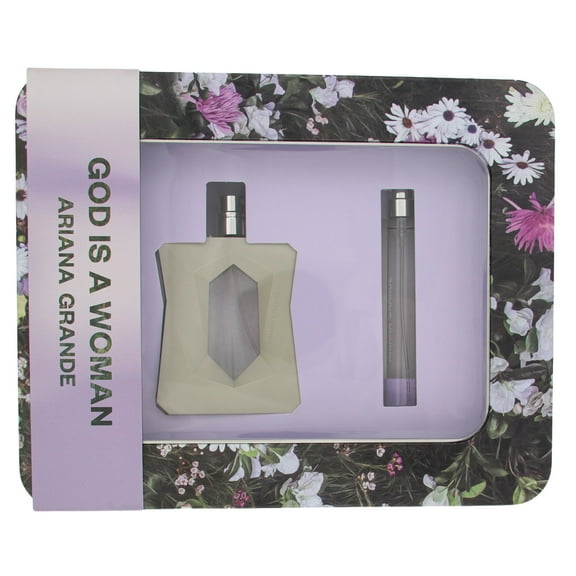 God Is A Woman by Ariana Grande 2 Piece Gift Set - 1.7 Oz Eau De Parfum Spray, 0.34 Oz Eau De Parfum Spray Gift Set for Women