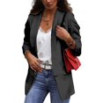 thumbnail image 2 of Cathalem Women's Blazers Plus Women's Relaxed Scuba Knit Stretch Blazer with Scrunch Sleeves (Black,XL), 2 of 5