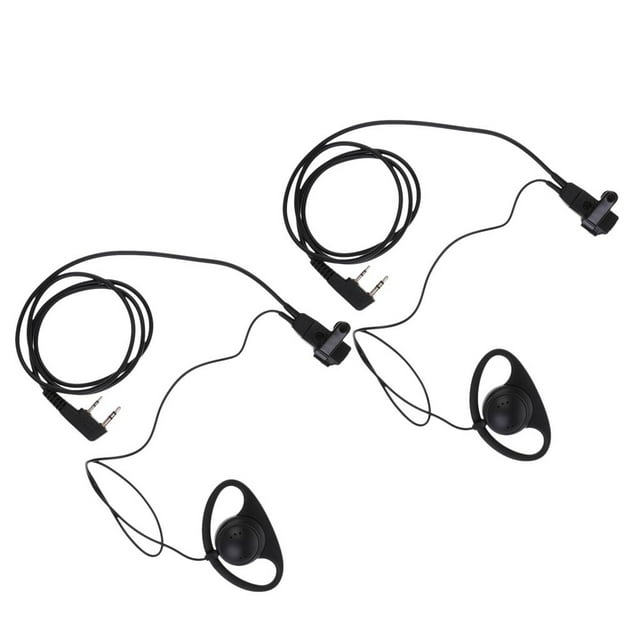 2x Gancho para oreja Auricular Auricular Conector de 2 Pines para Radio Bidireccional Hugo Auricular de radio