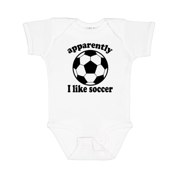 Inktastic Apparently I Like Soccer Boys or Girls Baby Bodysuit