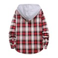 thumbnail image 6 of YAYUBA Hooded Flannel Shirt for Men Casual Button Down Shirt Long Sleeve Plaid Hoodie with Pocket, 6 of 9