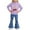 Purple, variant on SGFCWSX Girls 2-Piece Outfit, Graphic Hoodie and Heart Flared Denim Jeans, Trendy Casual Daily Clothing Set for Kids Pink Size 5-6 Years