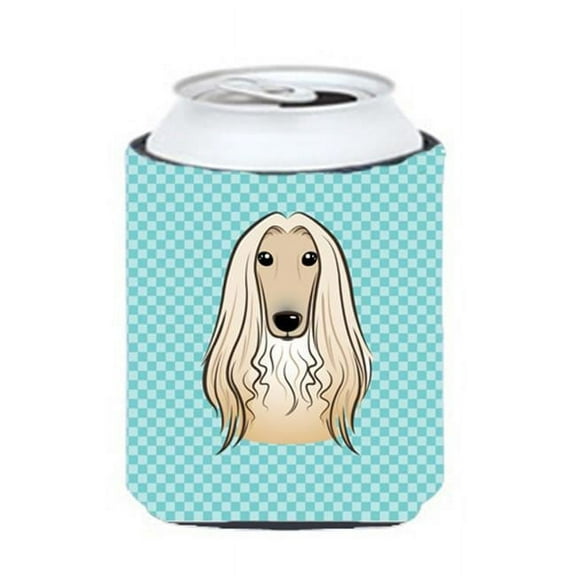 Carolines Treasures Checkerboard Blue Afghan Hound Can Or Bottle Hugger