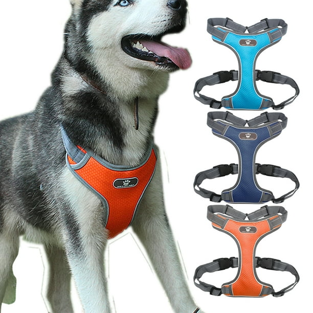 Adjustable Reflective Breathable Mesh Pet Harness Vest With Leash For Medium Large Puppy Dog Walmart Com Walmart Com