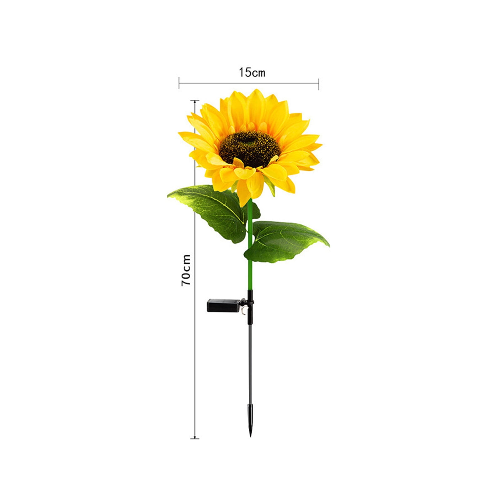 Lunxisen 2 Pcs Sunflower Solar Lights Outdoor Decor Garden Stake Waterproof Solar Powered Landscape Lighting for Yard Pathway