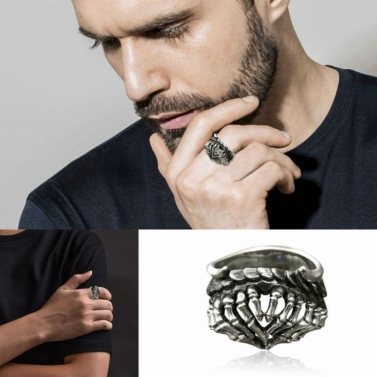 Man Open Ring Masculine Hand Jewelry Claw Rings Full Finger