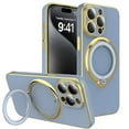 thumbnail image 3 of Innens Case with Screen Protector and Built-in Lens Protector for iPhone15/15 Plus/15 Pro/15 Pro Max Magnetic Plating Cover, Blue, 3 of 16