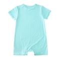 thumbnail image 6 of WERYOUNG Girls Boys Bodysuits Spring Summer Short Sleeve Solid Color Sleep And Play Rompers Baby Cozy Onesie，Green，6-12 Months, 6 of 8