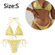 thumbnail image 2 of Traje de baño de bikini triangular de dos piezas con parte superior acolchada y lazos laterales para mujer, 2 of 5