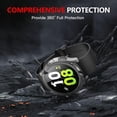 thumbnail image 3 of KOMI Case Compatible with Samsung Galaxy Watch 5 Galaxy Watch 4 44mm with Screen Protector, HD Tempered Glass Screen Protector Cover Overall Protective Cover, 2 Pack, 3 of 5